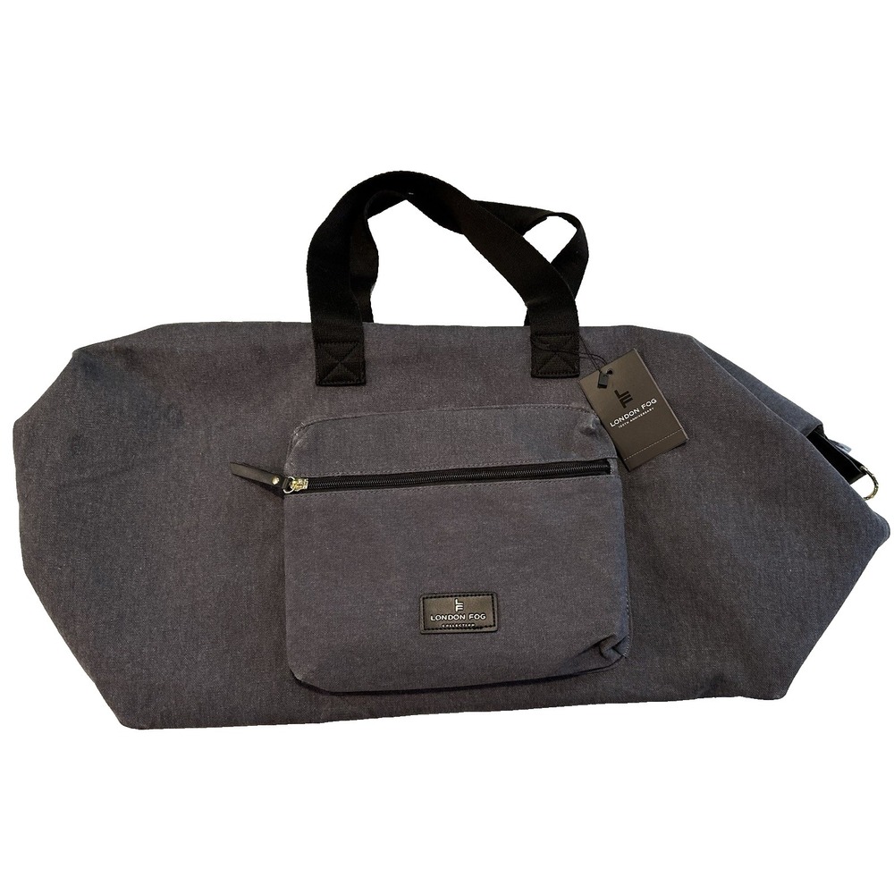 NEW‎ London Fog Collection Gray 100th Anniversary Canvas Duffel Bag NWT